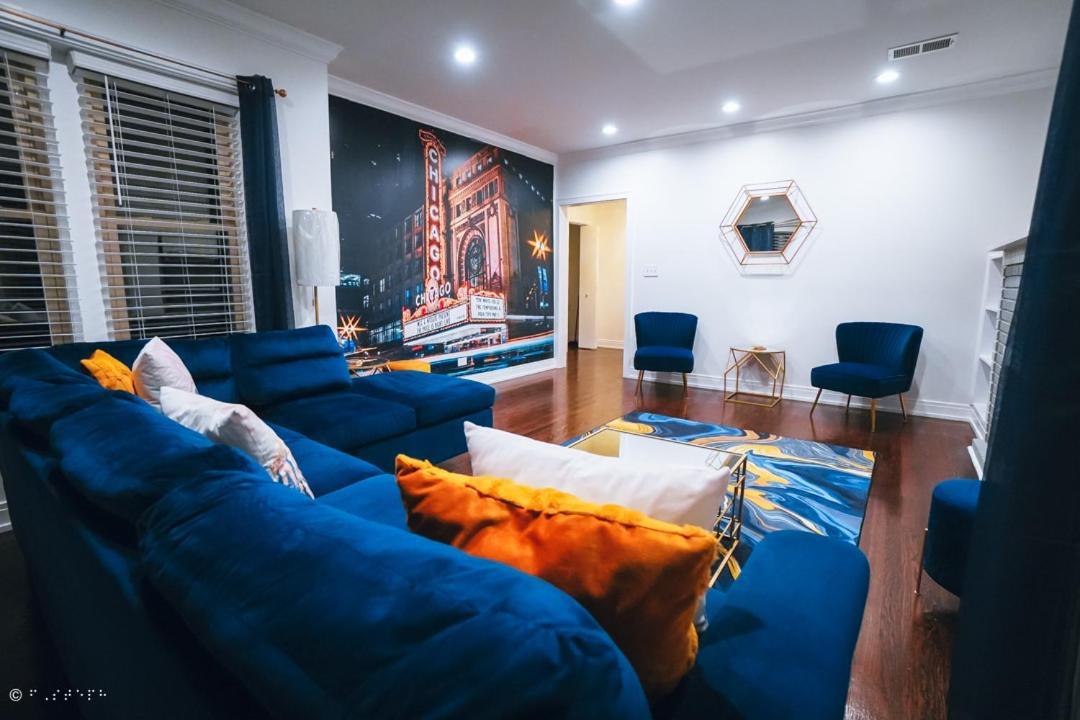 The Blue Golden Luxury Modern 3- Bedroom Apartment In Chicago Esterno foto